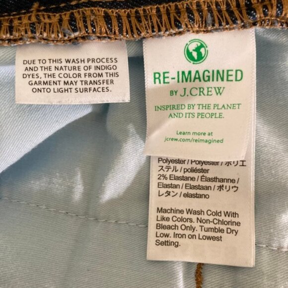 J. Crew Vintage Jeans Ankle Slim Straight 31 High Rise Dark Blue, Raw Hem - Picture 8 of 9